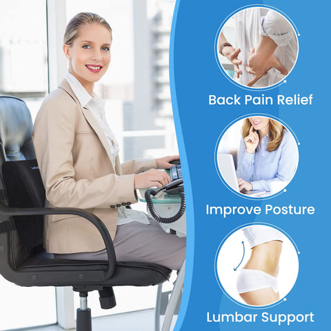 LumbarPal adjustable straps secure pillow on various chairs