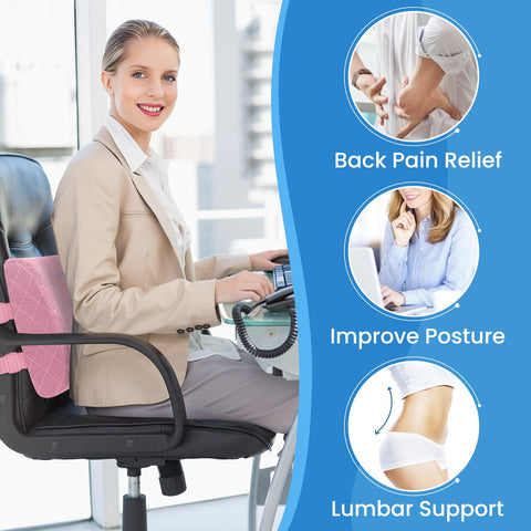 LumbarPal adjustable straps secure the pillow on most chairs