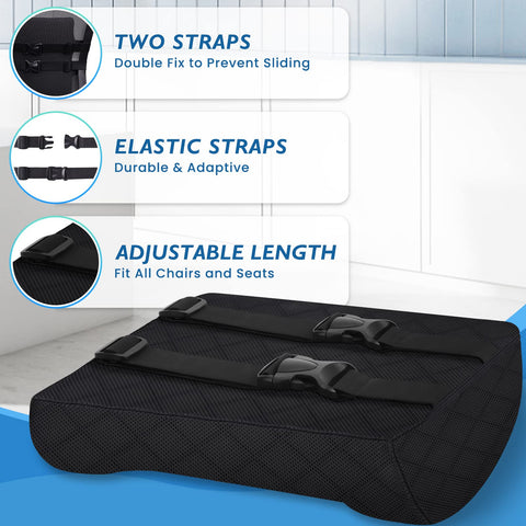 LumbarPal breathable mesh cover promotes airflow and cooling