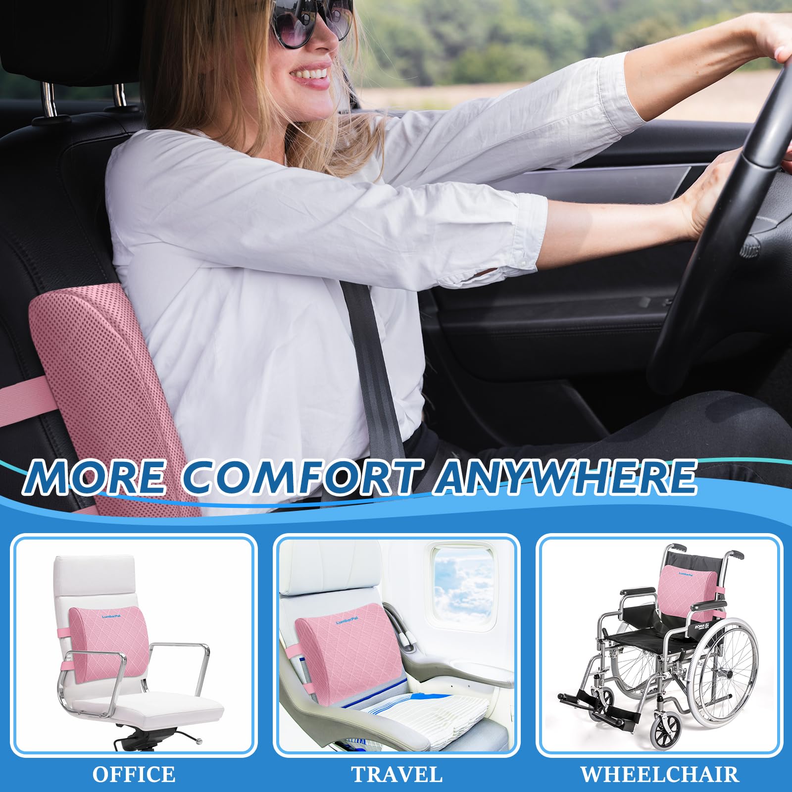 LumbarPal back cushion for gaming chair supports extended play