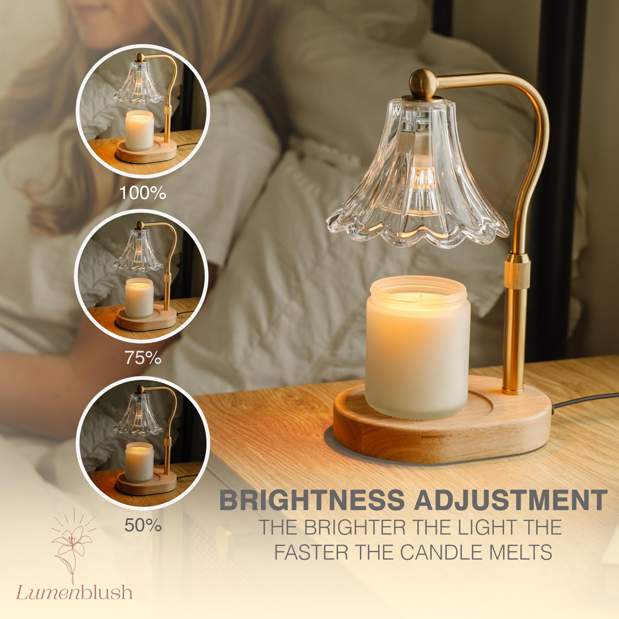 Lumenblush dimmable brightness lets you tailor glow and scent strength