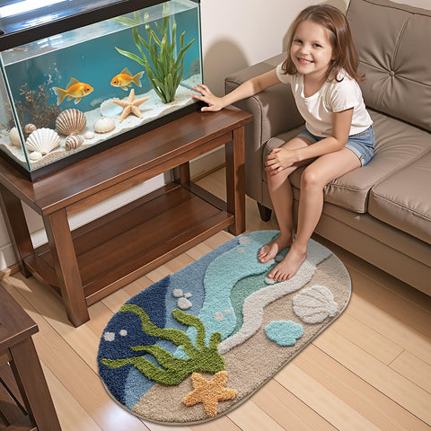 LUMI Absorbent, fast-drying fibers keep floors dry after showers.