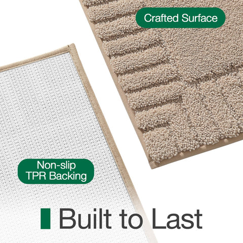 LUMI bath rug quick-dry design speeds moisture evaporation after showers