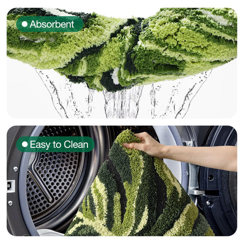 LUMI versatile rug suitable for bathroom or bedroom as tropical accent.