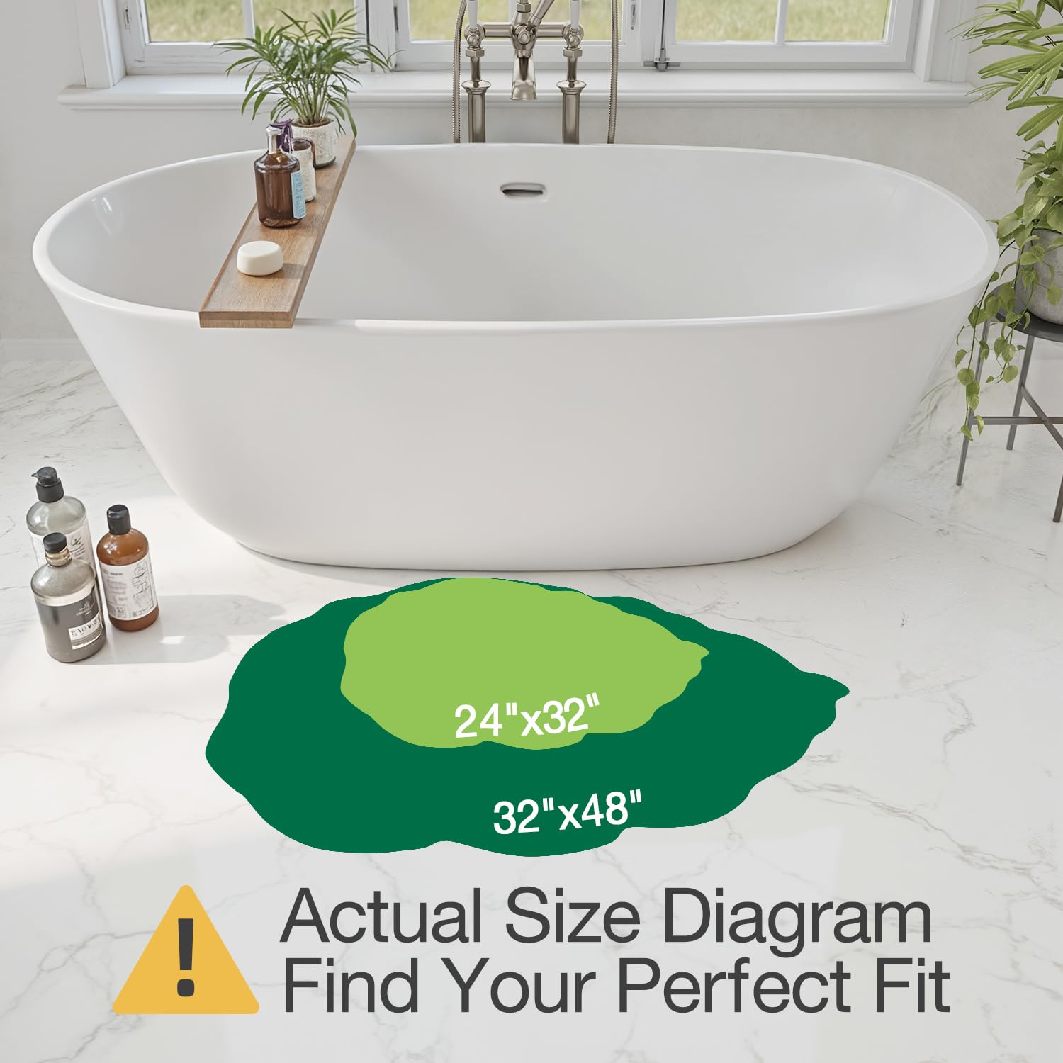 LUMI bath rug close-up showing non-slip backing for safer bathroom use.
