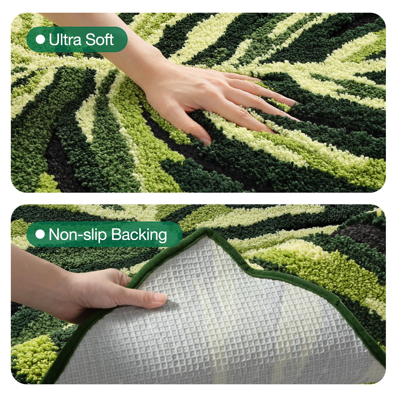 LUMI non-slip backing rug ideal for bathroom and bedroom safety on wet floors.