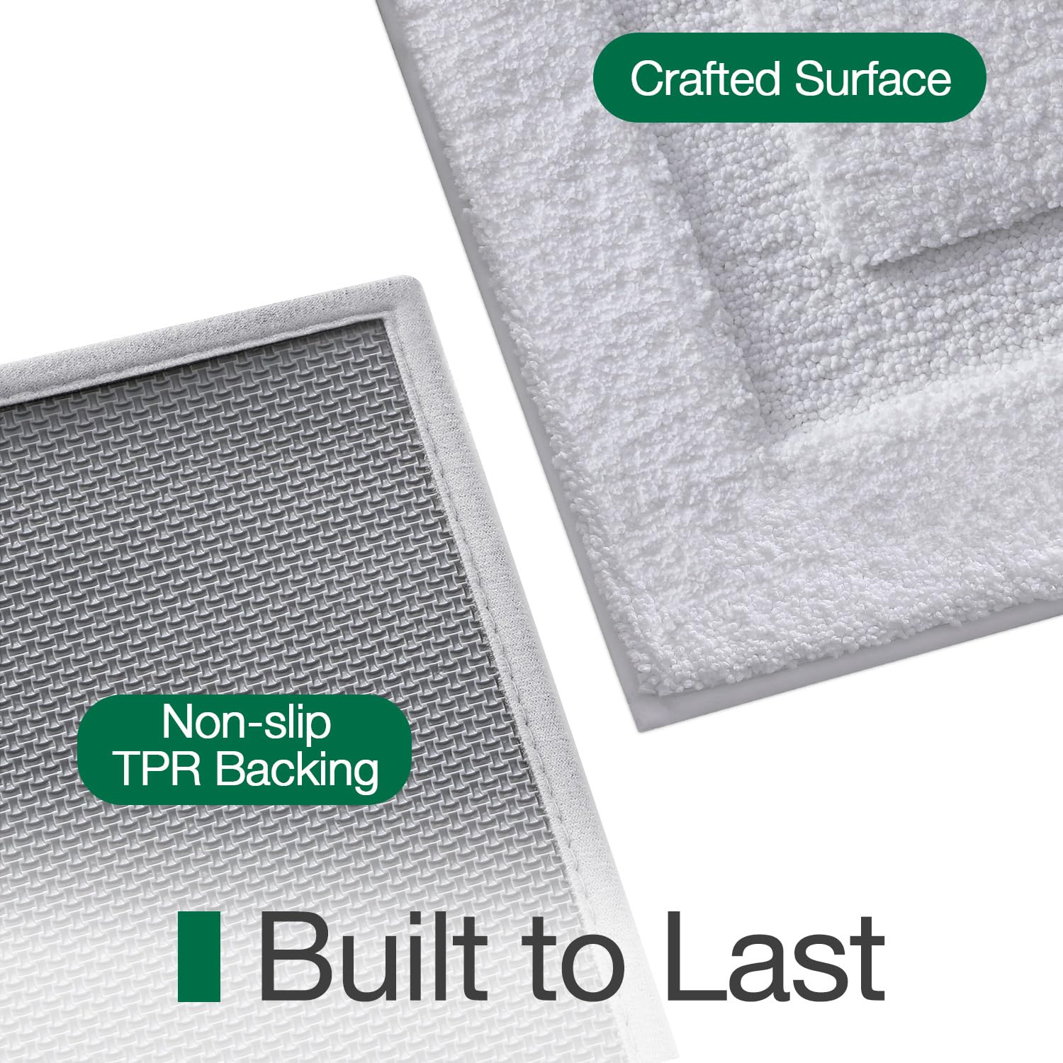LUMI machine-washable bath rug stays soft and plush after every wash.