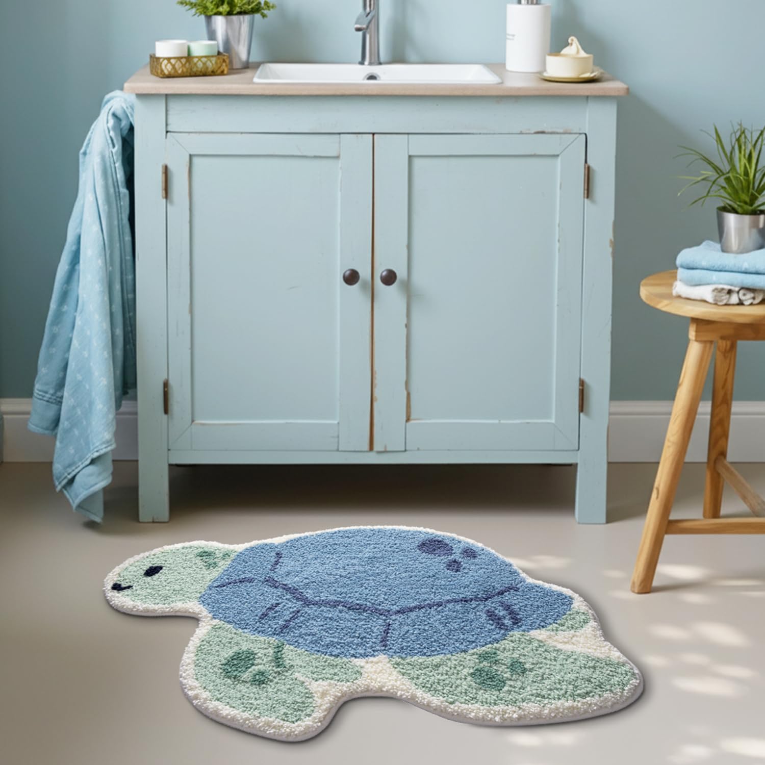 LUMI non-slip backing keeps the rug secure on tile or hardwood floors.