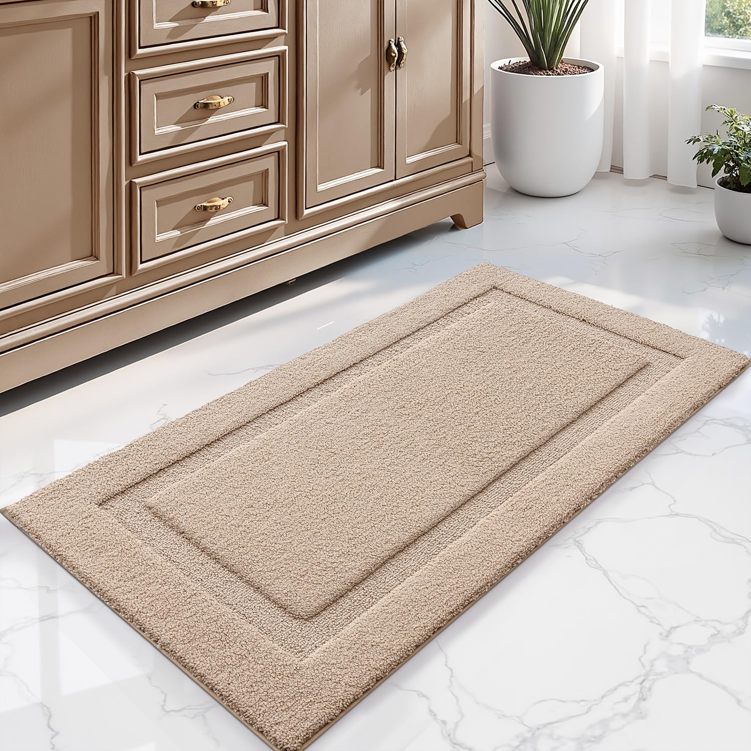 LUMI 24x36 rug fits bathroom floors for versatile placement.