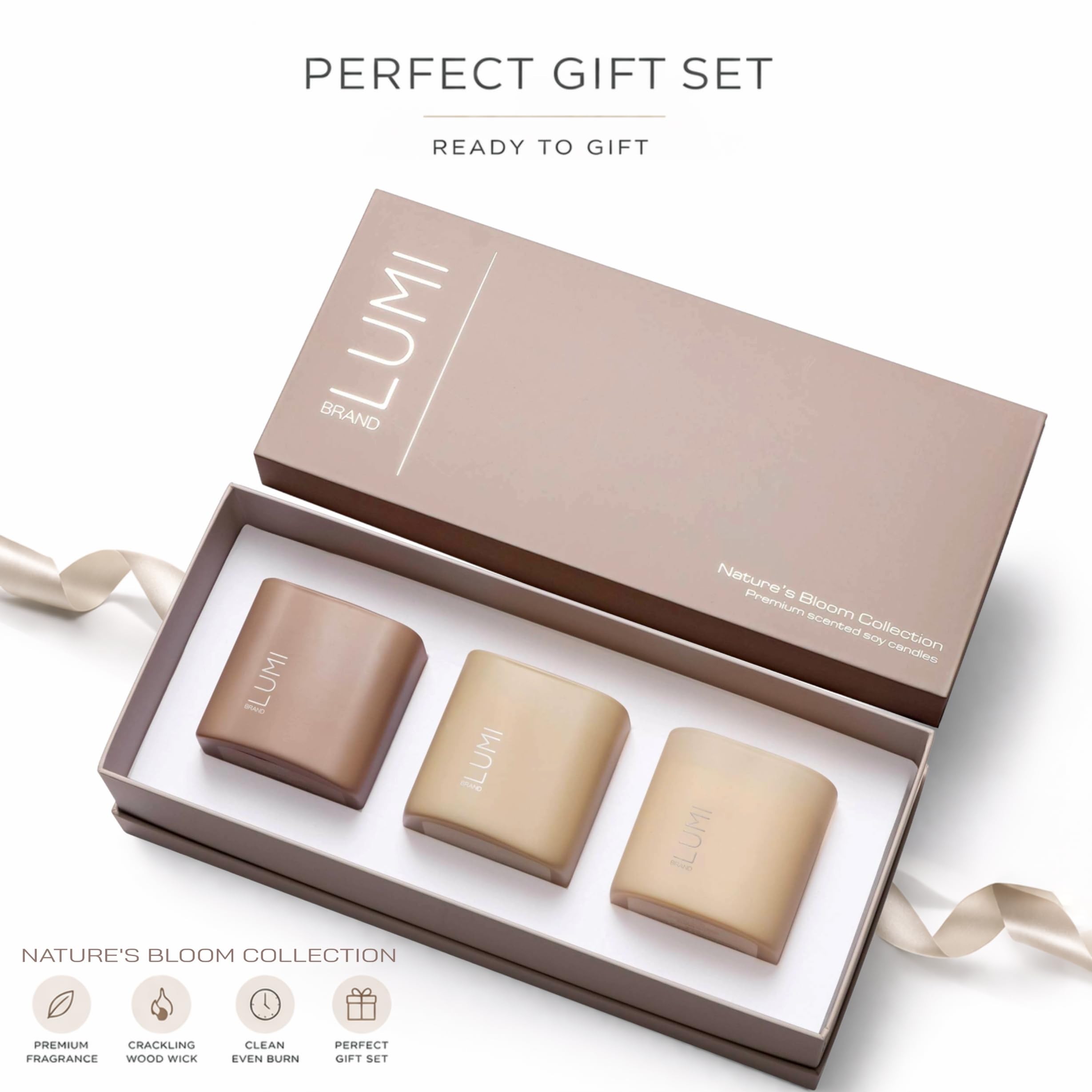 Lumi Brand Rose & Oud candle jar with warm, elegant fragrance