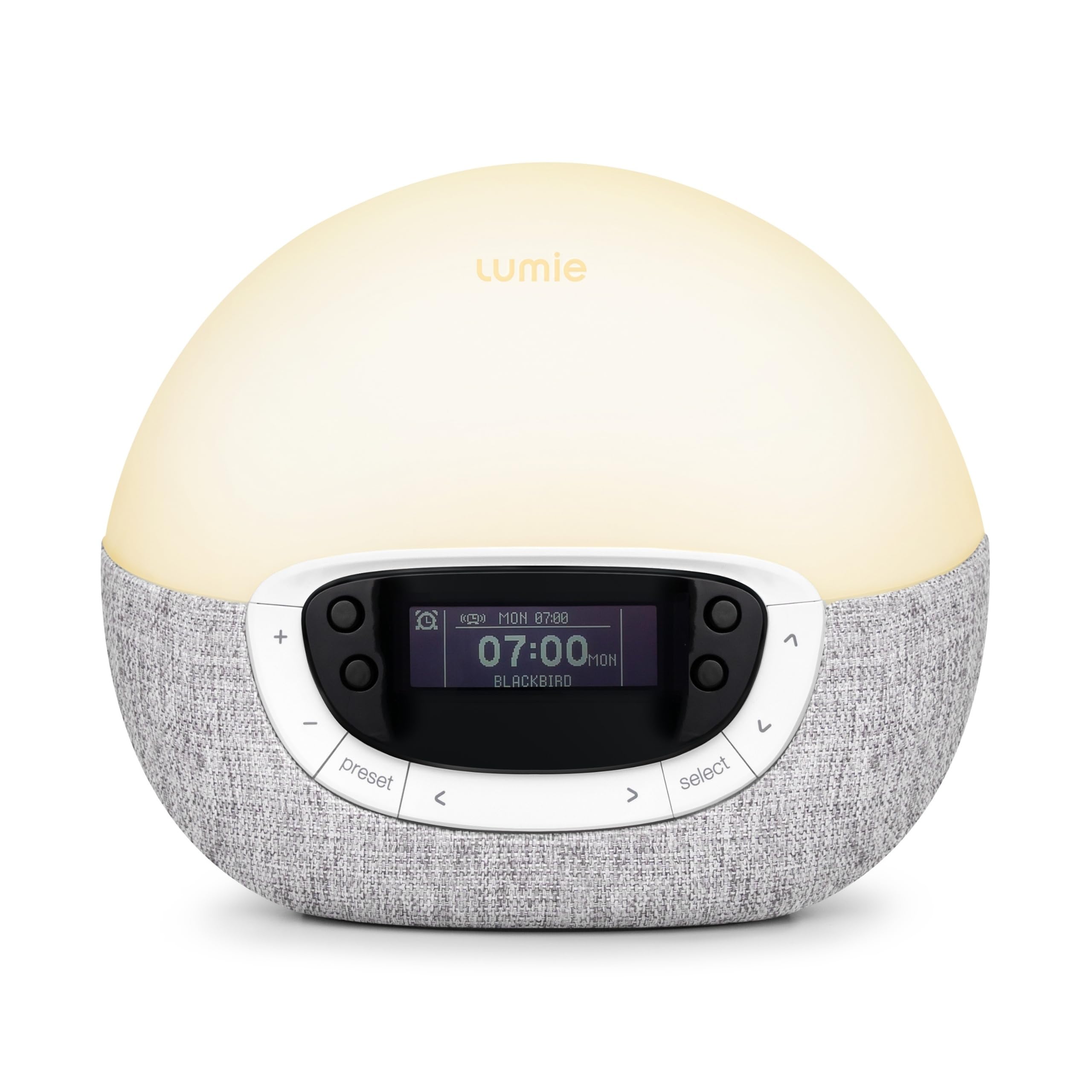 Lumie Bodyclock Shine 300 front view with sunrise wake-up feature for a gentle start.