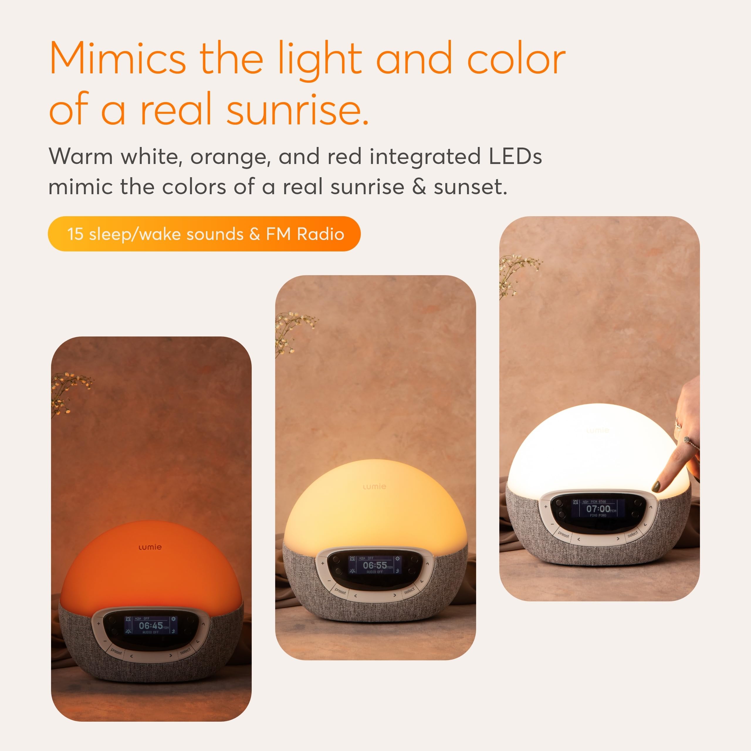 Lumie Bodyclock Shine 300 sunset-duration control image enables tailored wind-down.