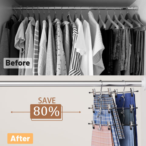 Lumigens closet organizer with clips and rubber cover protecting fabrics.