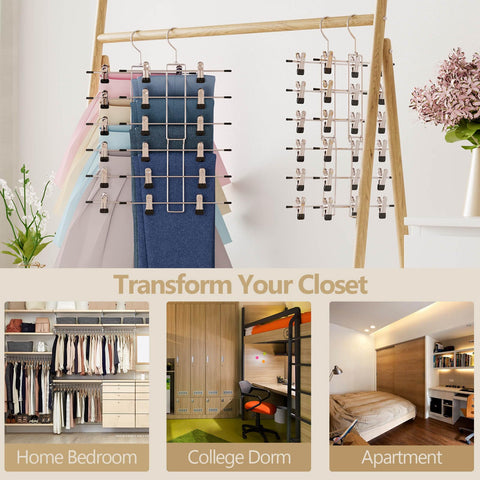 Lumigens heavy-duty anti-rust metal hangers resist bending for heavy garments.