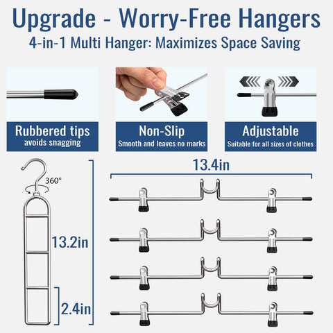 Lumigens hangers with clips simplify daily outfit selection.