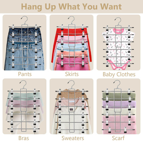 Lumigens space-saving wardrobe hangers maximize closet capacity.