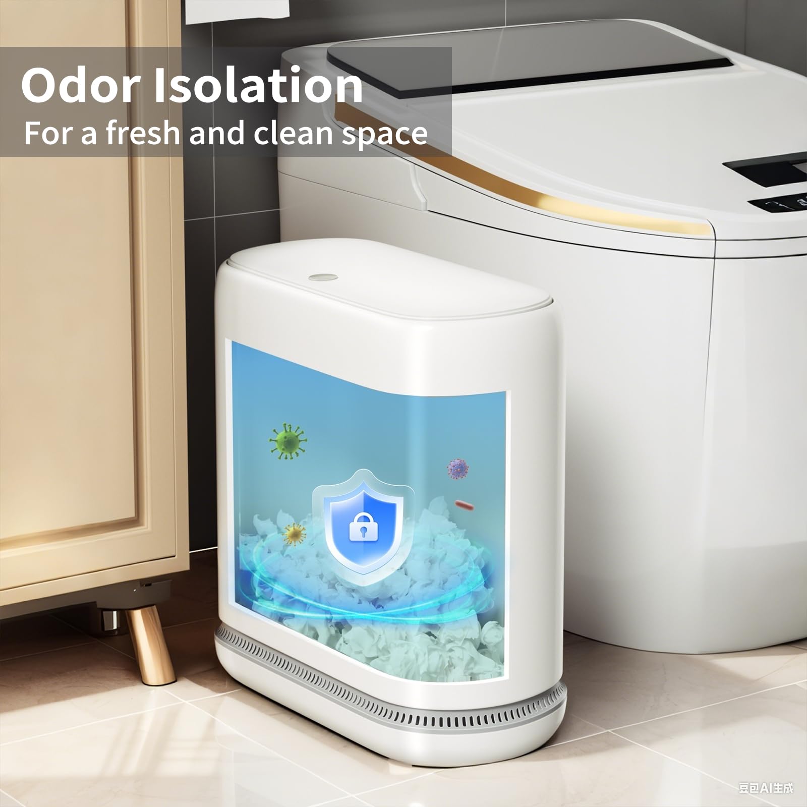 Lumihom compact trash bin suitable for RVs, dorms, and small spaces.