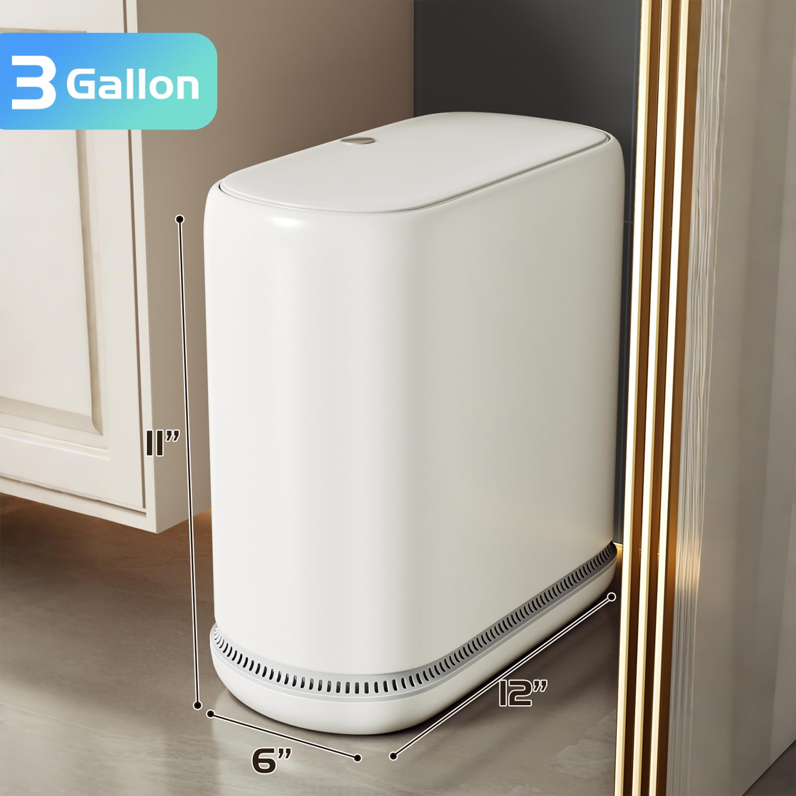 Lumihom pet-proof lid prevents pets rummaging through trash.