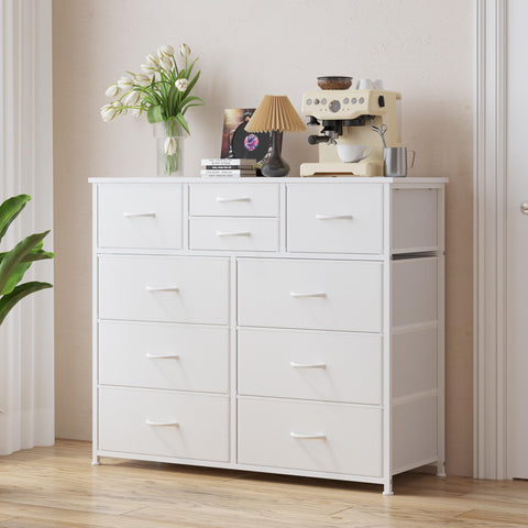 Lumtok 10-drawer dresser with two small deep drawers for delicate items.