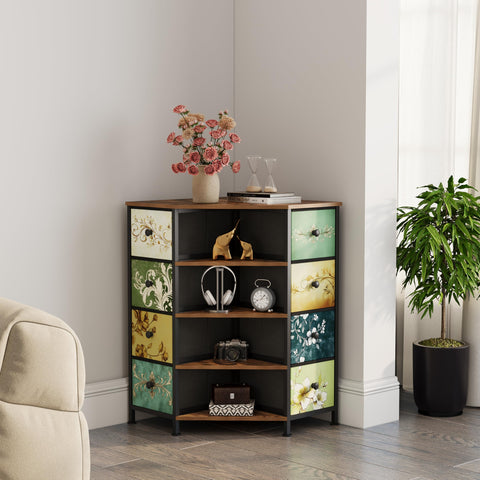 LUMTOK retro-pattern dresser, adding stylish charm while organizing essentials.