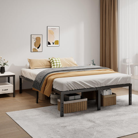 Lumunance full bed frame 16-inch no box spring demonstrates versatile mattress support