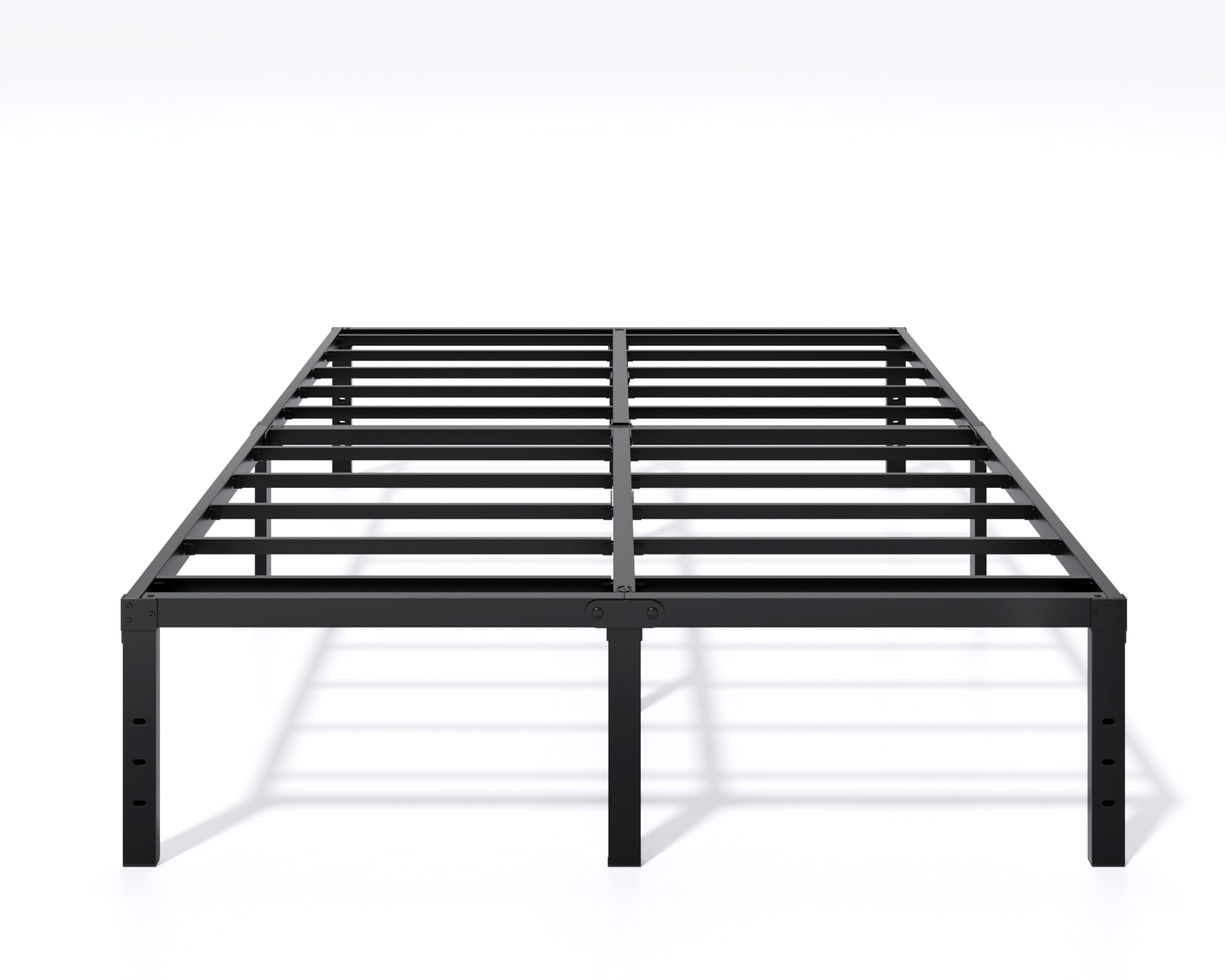 Lumunance full bed frame 16-inch side view shows sturdy metal construction for long-lasting support