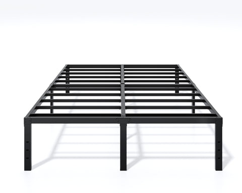 Lumunance full bed frame 16-inch side view shows sturdy metal construction for long-lasting support