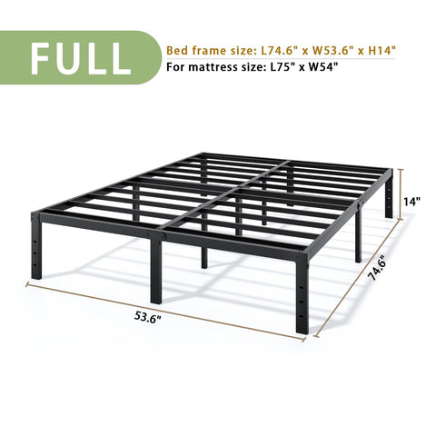 Lumunance 14-inch height bed frame elevates mattress for improved airflow