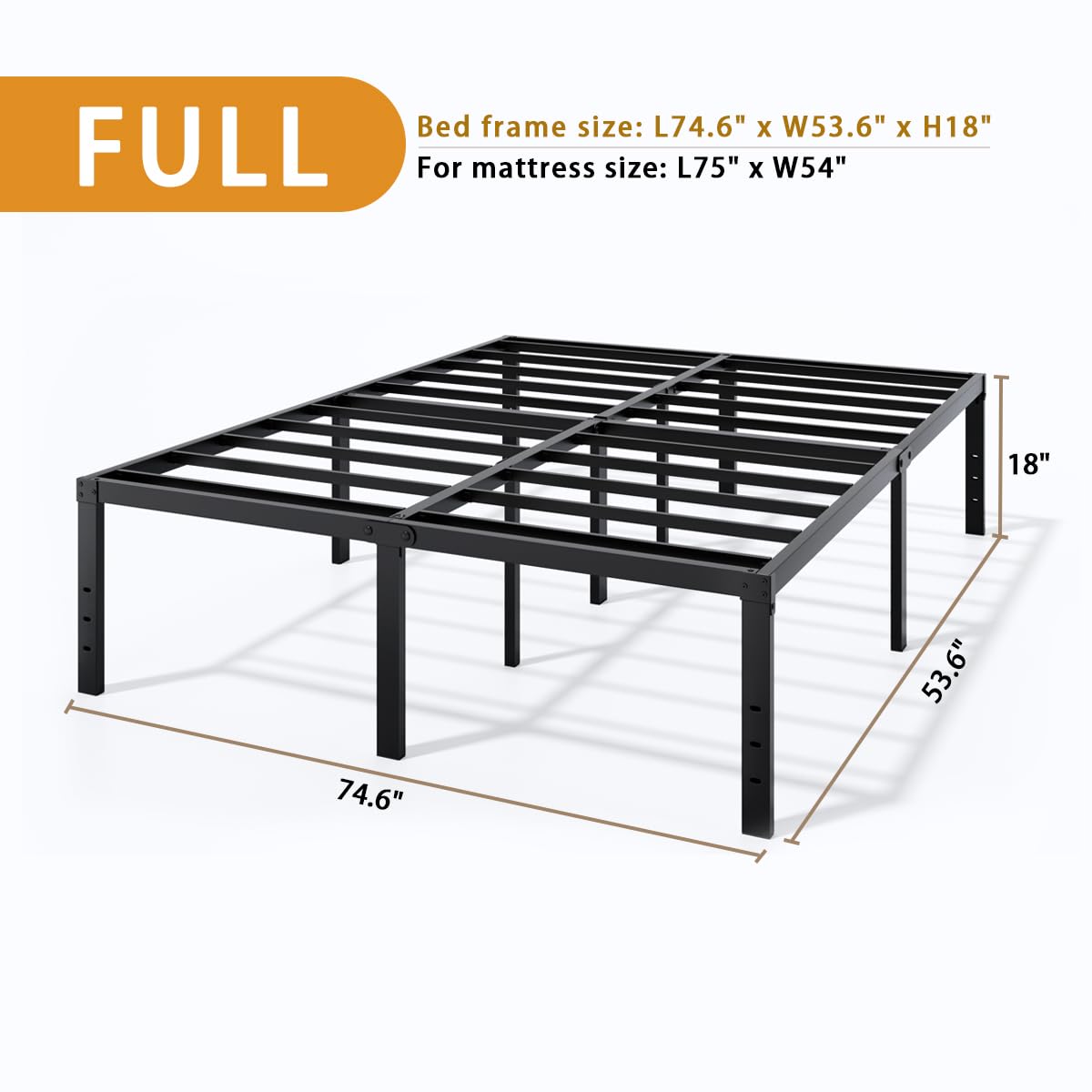 LUMUNANCE quiet metal frame reduces squeaks for uninterrupted sleep