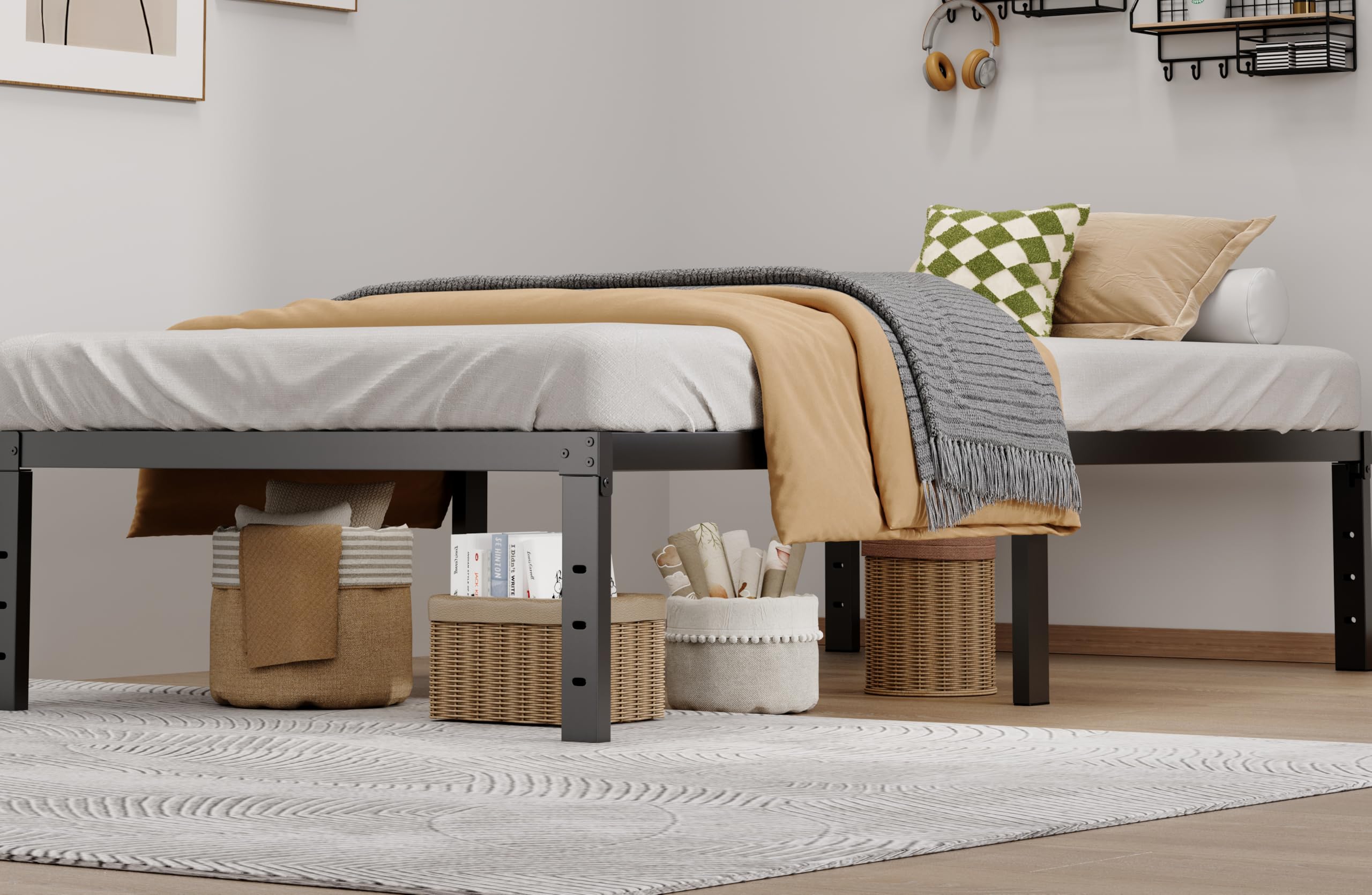 LUMUNANCE twin bed frame provides sturdy foundation for confident sleep and easy maintenance