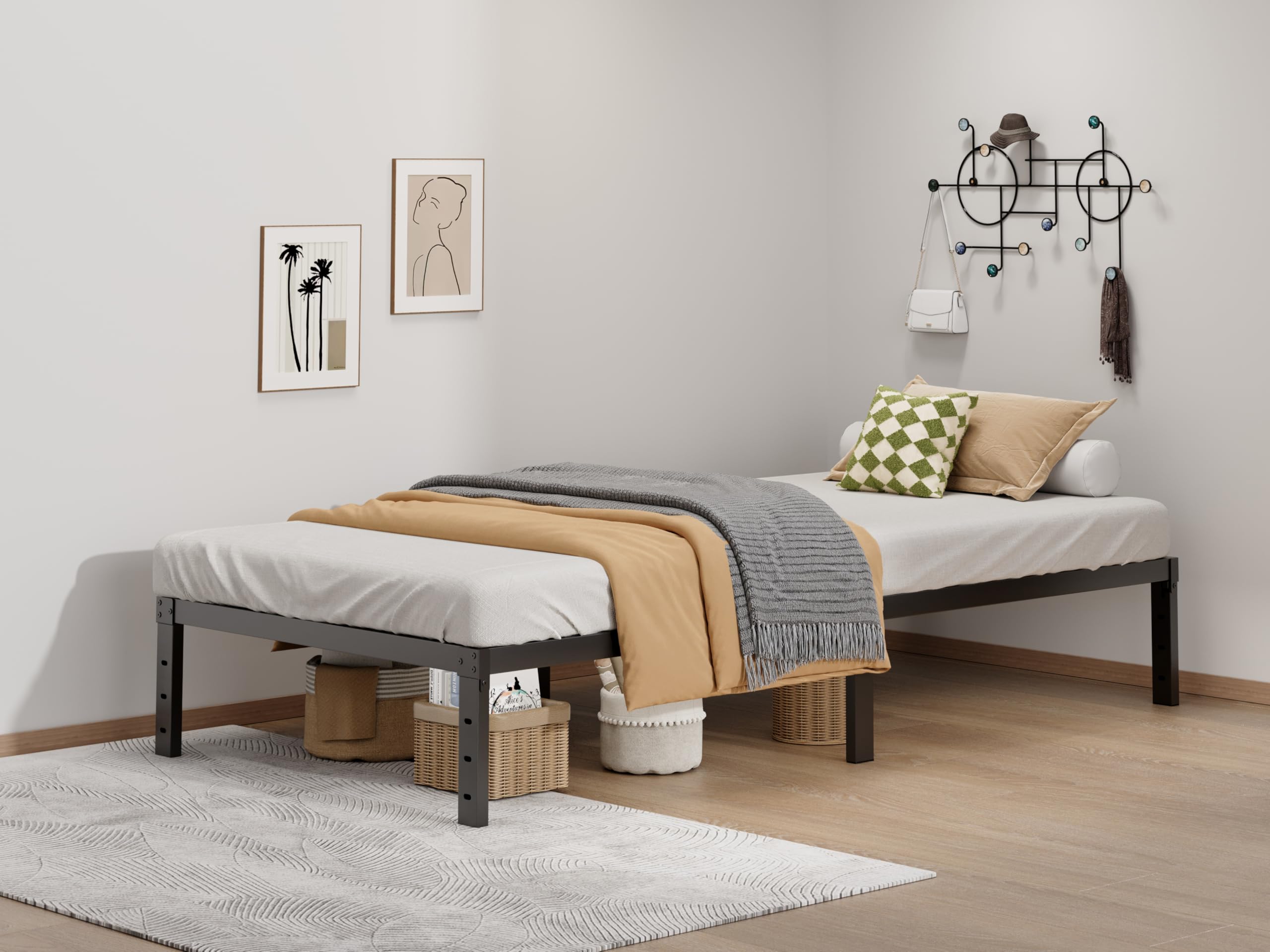 Lumunance Twin XL bed frame front view highlighting a sleek, minimalist design for modern rooms.