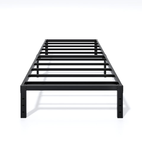 Lumunance Twin XL bed frame side view showing sturdy metal construction for stable support.