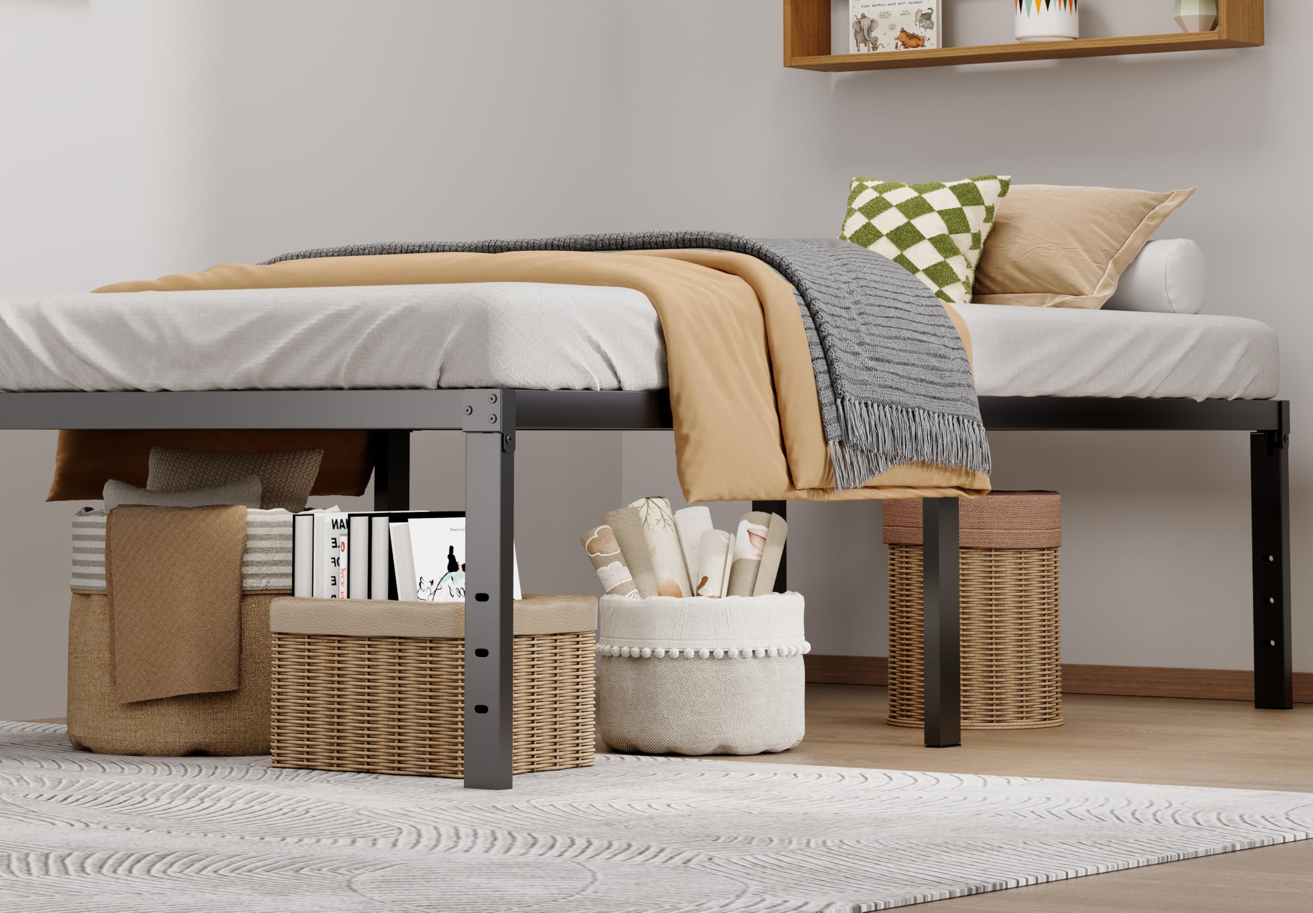 Lumunance under-bed storage space helps keep items organized.