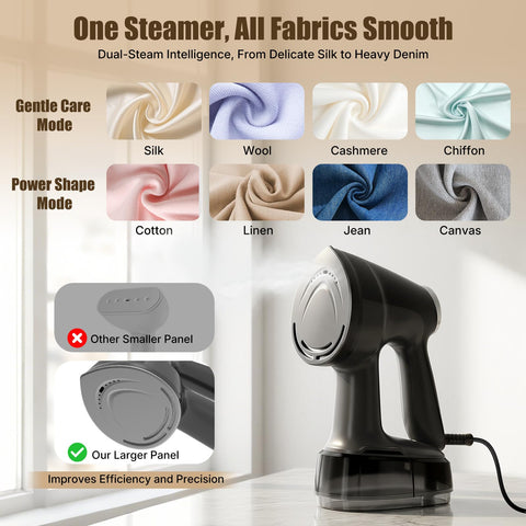 Lunapurr ceramic soleplate for precise dry ironing results.