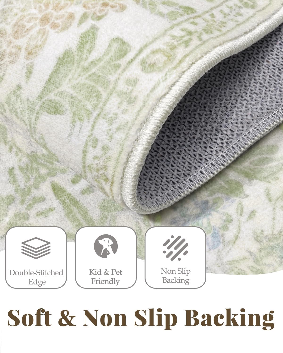 Lunasun low-pile rug slides easily under furniture for easy arrangement.