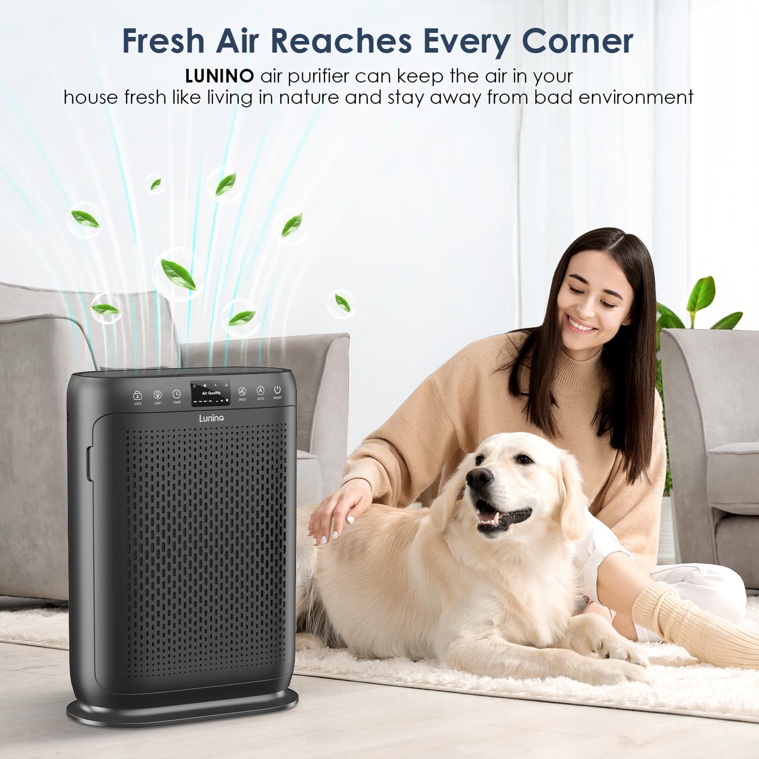 LUNINO H13 HEPA filter in action filters fine particles for healthier air.