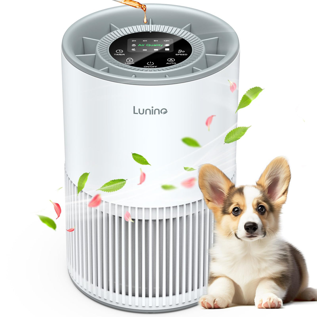 LUNINO air-purifier-large-room-1200ft2 cleans a spacious living area.