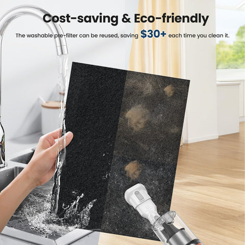 LUNINO washable pre-filter keeps maintenance costs low