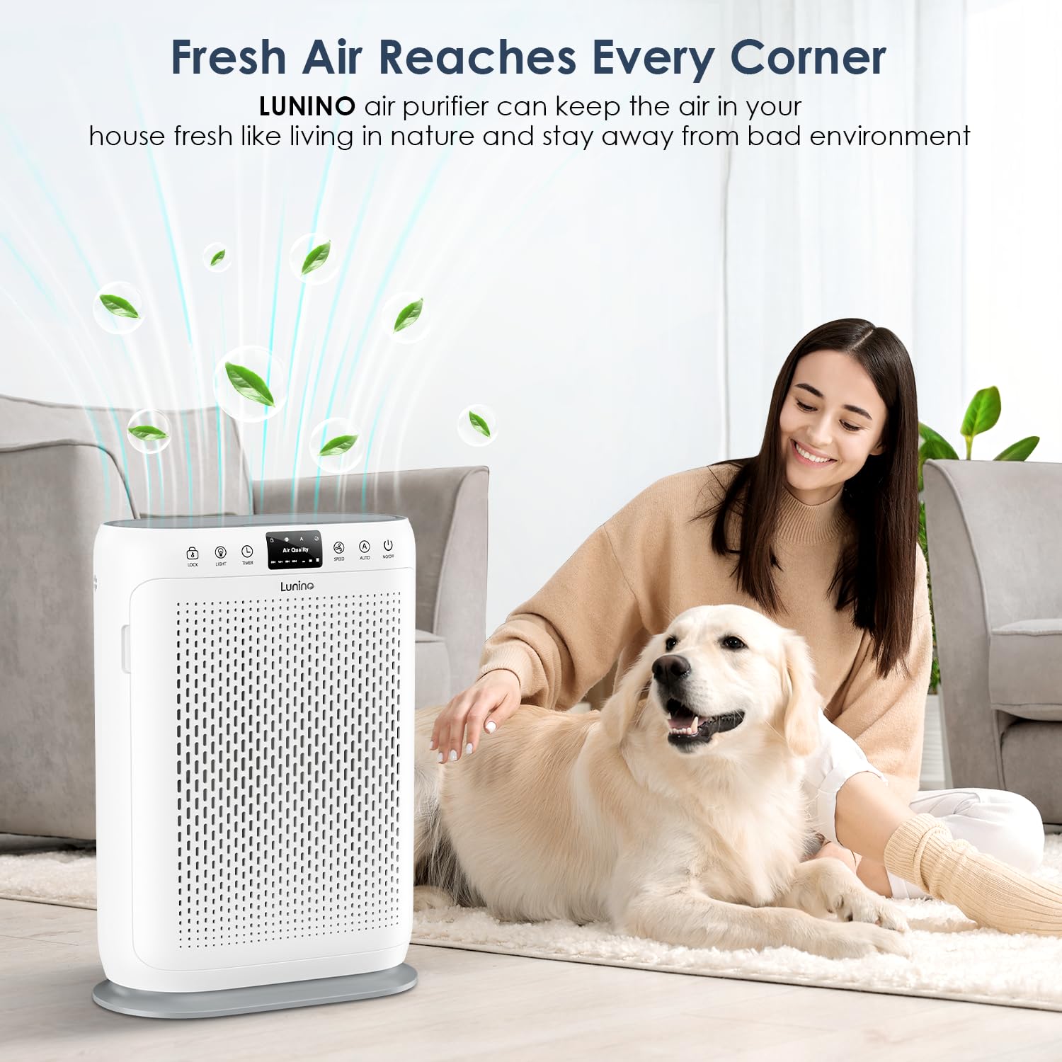 LUNINO H13 aromatherapy pad on top enables room fragrance during use.
