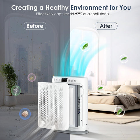 LUNINO H13 in sleep mode with night light for quiet, relaxed nights.