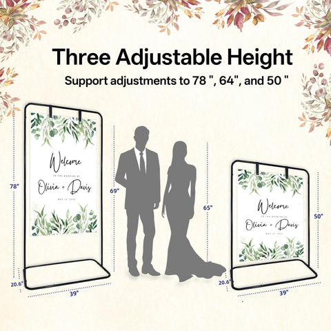 Lunirith welcome sign stand 64-inch height for indoor ceremonies