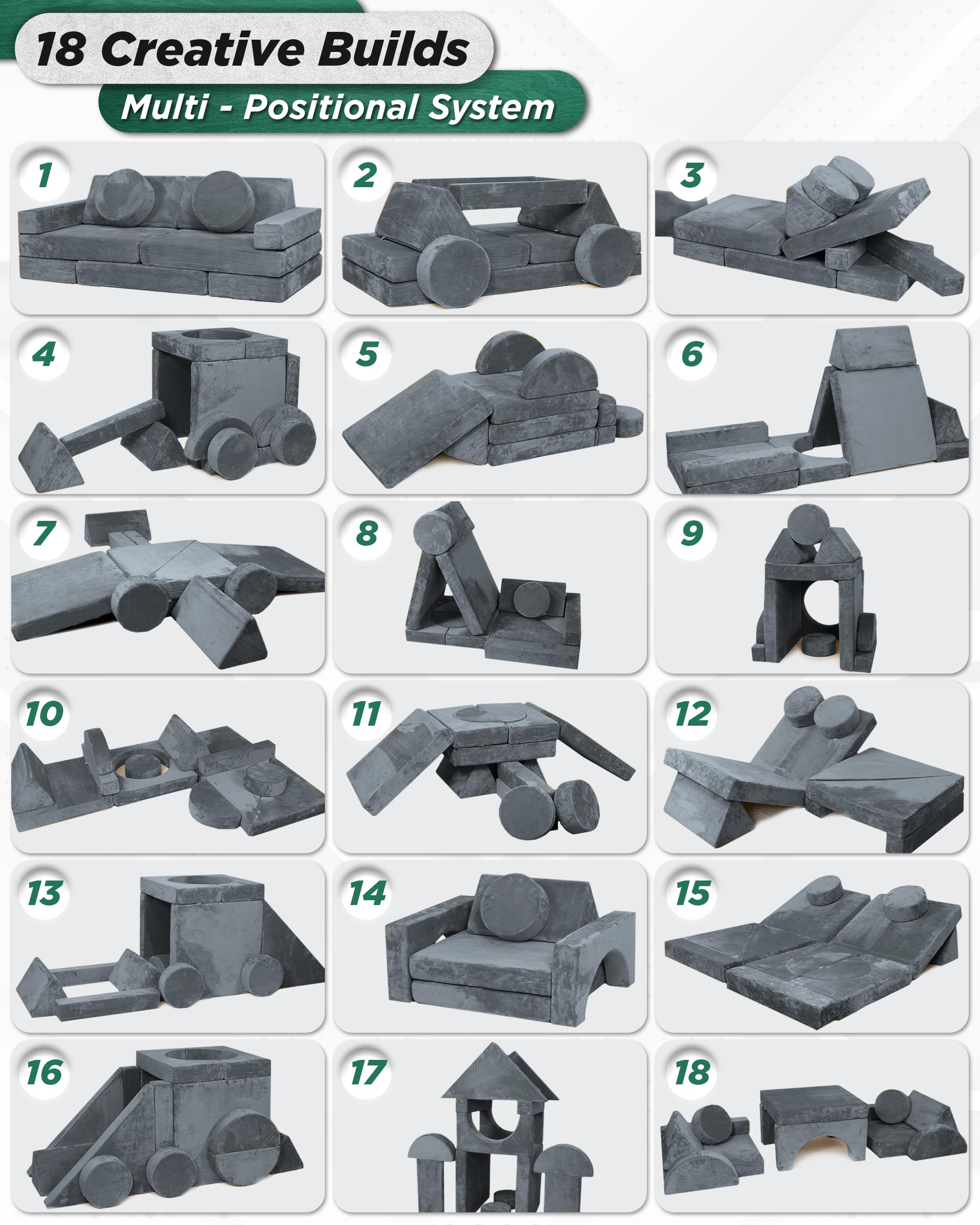 Lunix LX15 rectangle pieces extend lounging and collaborative play setups.