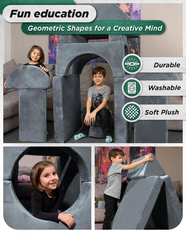 Lunix LX15 square pieces form solid bases for block play.