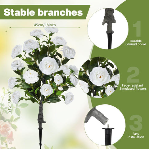 Lunmon camellia tree with detachable ground stake for secure installation