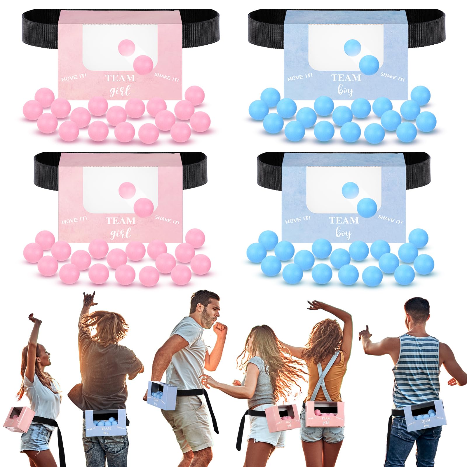 Lunmon gender reveal cardboard boxes for engaging baby shower fun.