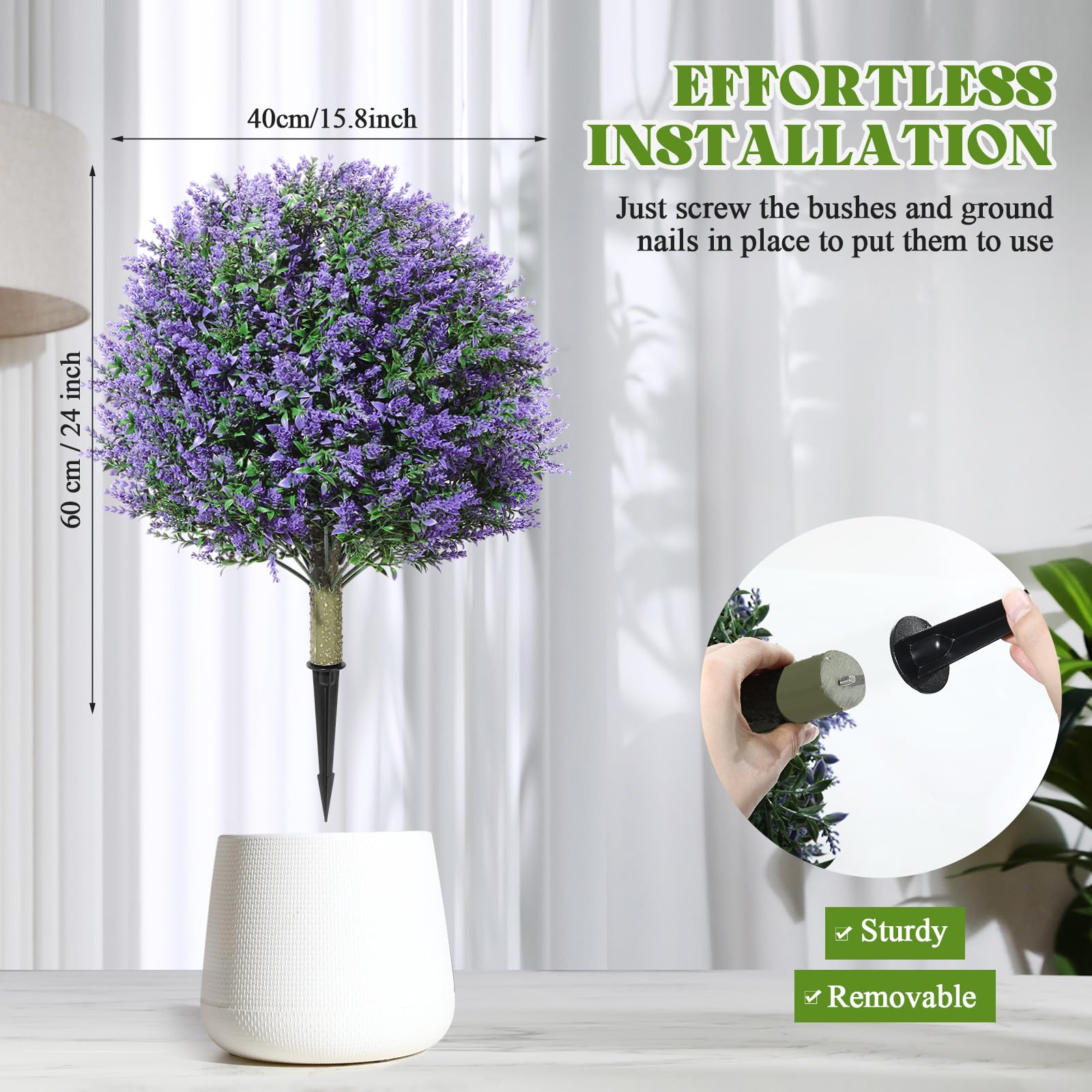 Lunmon topiary balls 24in lavender flowers for vibrant outdoor decor