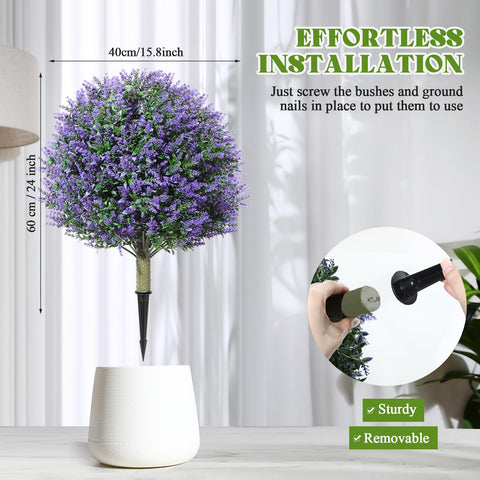 Lunmon topiary balls 24in lavender flowers for vibrant outdoor decor