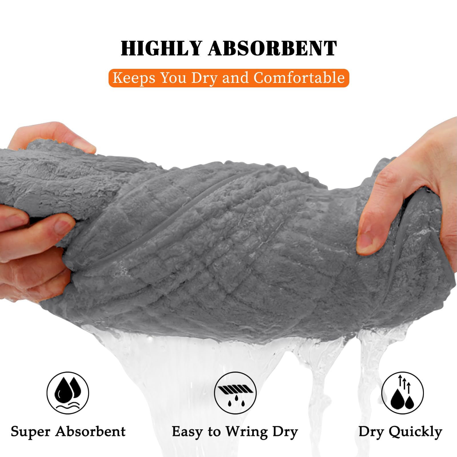 Lunoku towels quick-dry feature helps save time after showers.