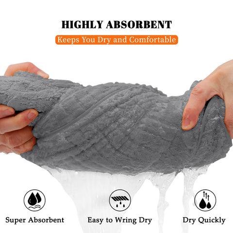 Lunoku towels quick-dry feature helps save time after showers.