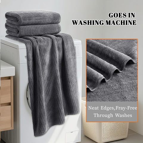 Lunoku bath towels machine washable, easy care for family towels.